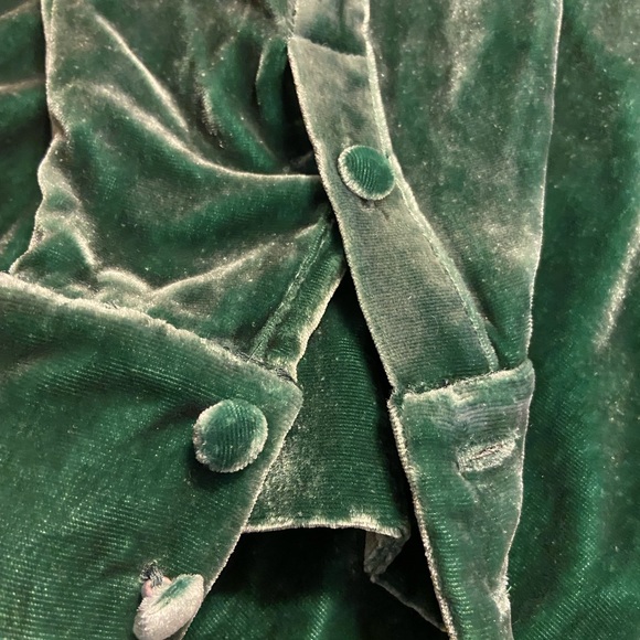 FRAME minimalist silk velvet quilted top size Small dark green - Picture 8 of 8